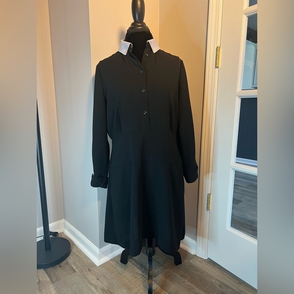 Coach dress with detachable chambray collar, black, size 14 EUC - Picture 2 of 12